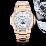 Swiss Made Patek Philippe Nautilus Swiss Replica 40mm Watch with Baguettes
